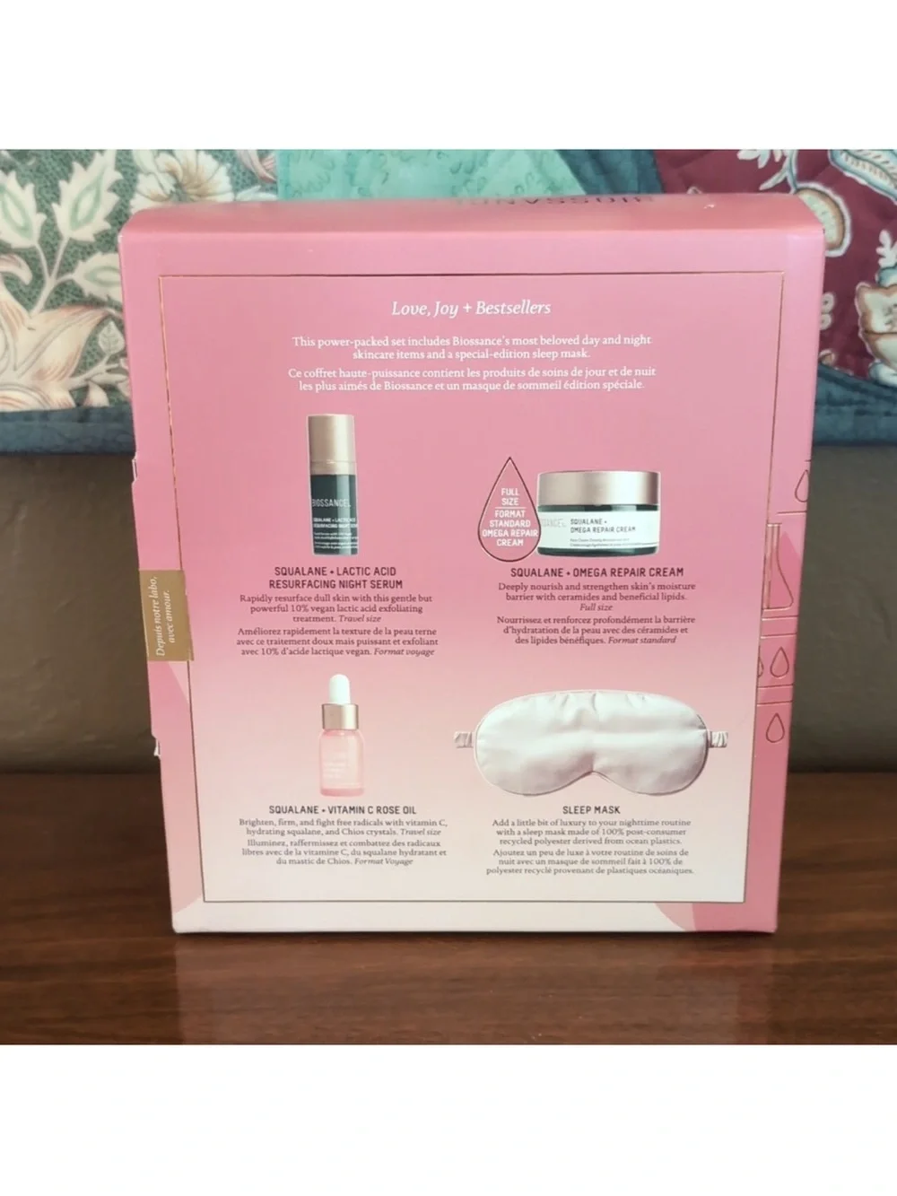 Biossance Love, Joy + Bestsellers Set - Omega Cream, Rose Oil, Lactic Acid -NIB